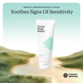 KraveBeauty Great Body Relief with ceramides and tamanu oil nourishes skin.
