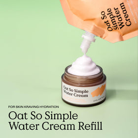 Close-up texture of KraveBeauty water cream reveals a non-greasy, airy gel finish.