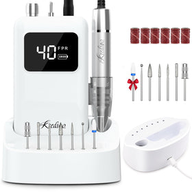 Kredioo brushless nail drill up to 40,000 rpm for efficient acrylic removal