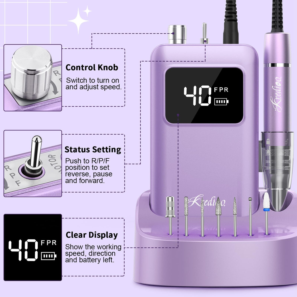 Kredioo nail drill professional salon tool for precise manicures.