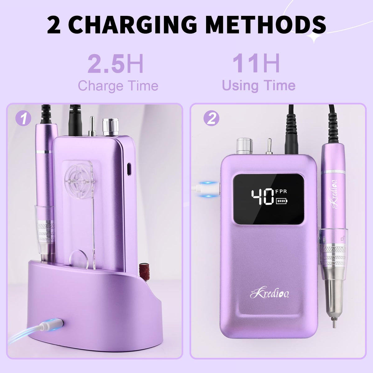 Kredioo nail drill ultra-silent design reduces workplace noise.