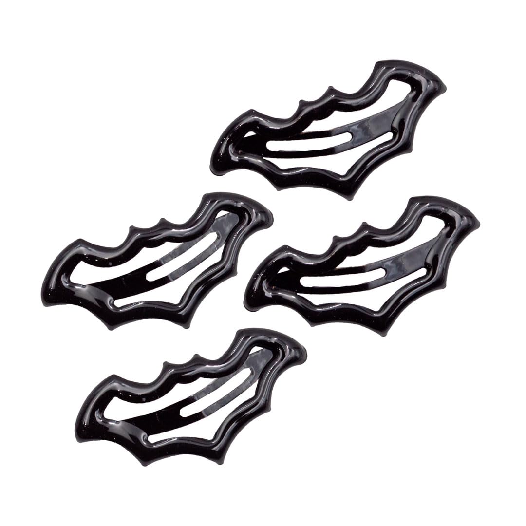 Kreepsville 666 Bat Snap Clip in black with glitter finish for spooky everyday style.