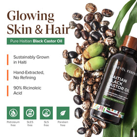 Glass bottle of Kreyol Essence oil on a shelf signaling premium quality