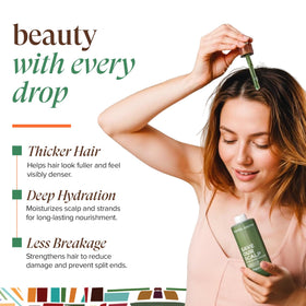 KREYÒL ESSENCE Haitian Black Castor Oil nourishes scalp moisture.