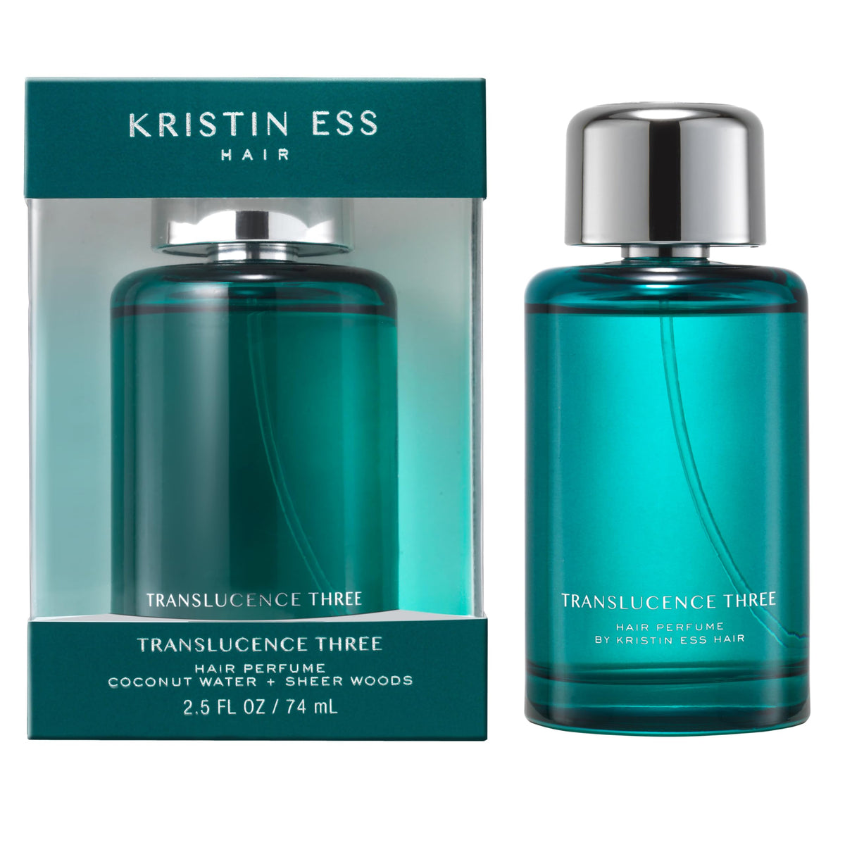 Kristin Ess Translucence Three bottle shows tropical scent for long-lasting freshness