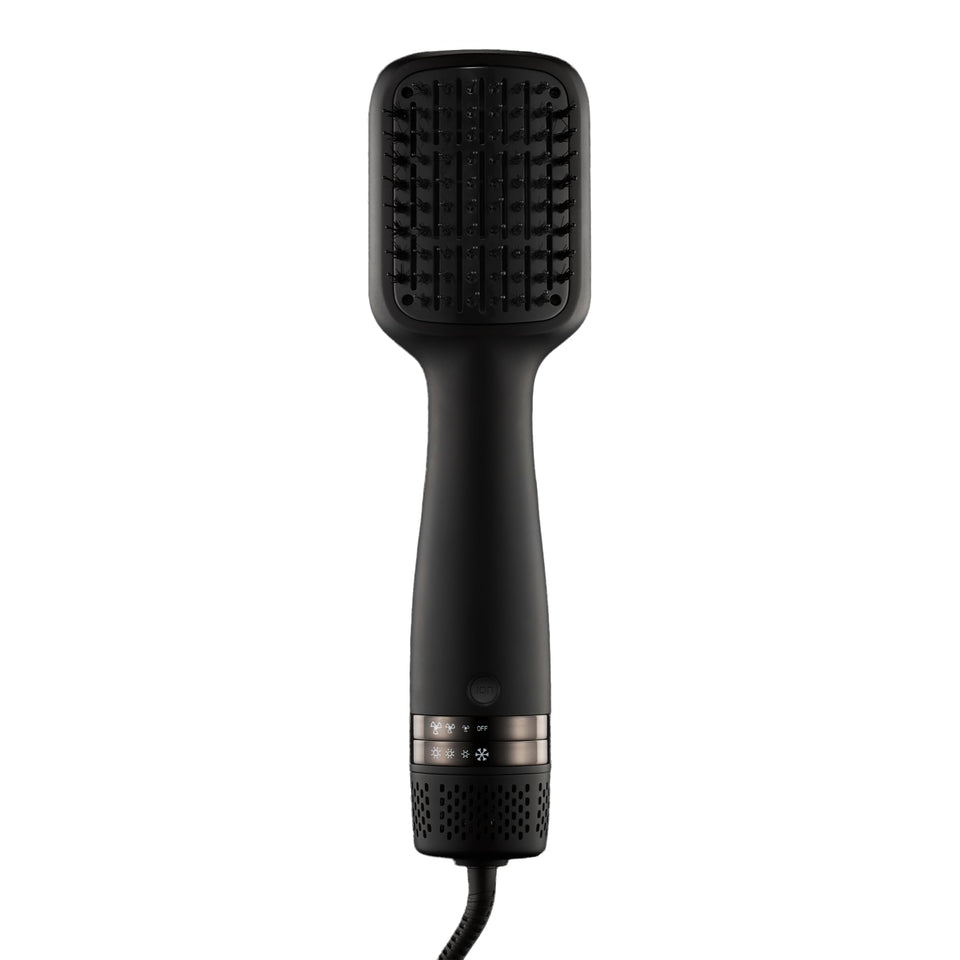 Kristin Ess Hair Volumizing Blow Dryer Brush front view for smooth, voluminous results