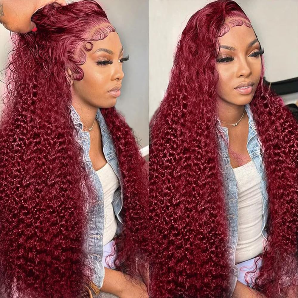 KRKRYQ 30 inch burgundy lace front wig offers long flow and versatility