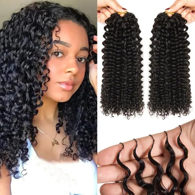 KRN Feather Crochet Hair in deep curly blends naturally for seamless braids.