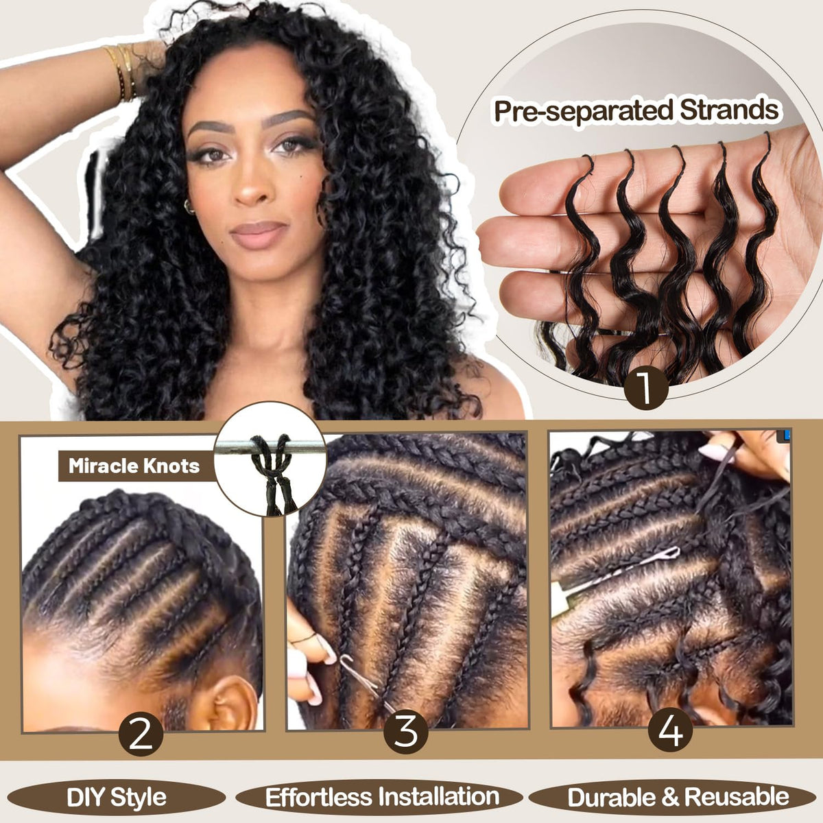 KRN durable and reusable crochet hair maintained with proper care.