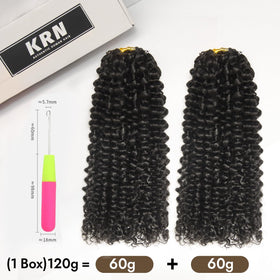 KRN crochet hair knotless design ready for quick braid installation.
