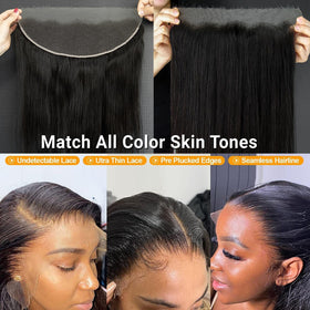 KRN skinlike HD lace close-up blends with skin tone seamlessly.