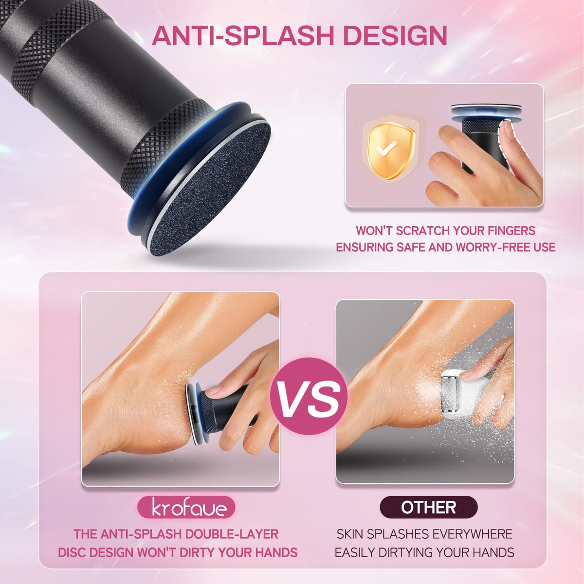 Krofaue adapter-powered design for easy at-home pedicures and salon-quality results.