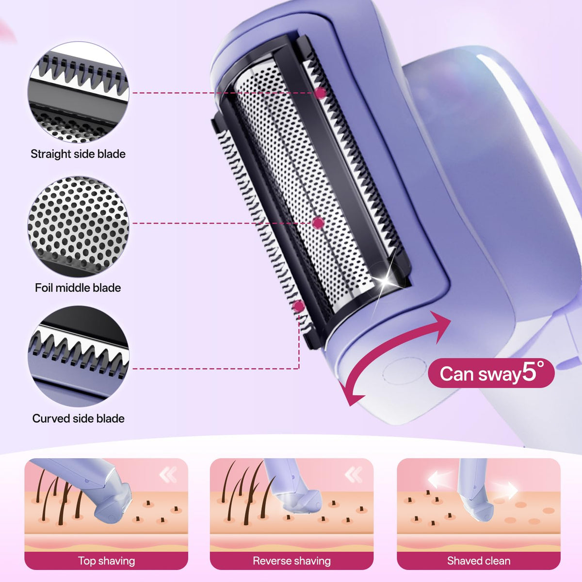 Krofaue waterproof shaver for wet and dry use, IPX6 rated.