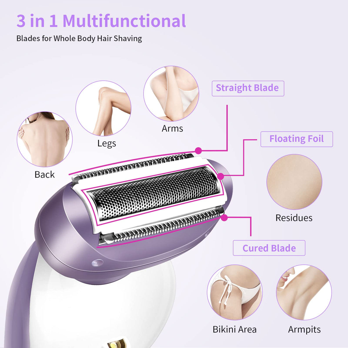 Krovena replacement shaver head with high-performance blades for smooth shaving