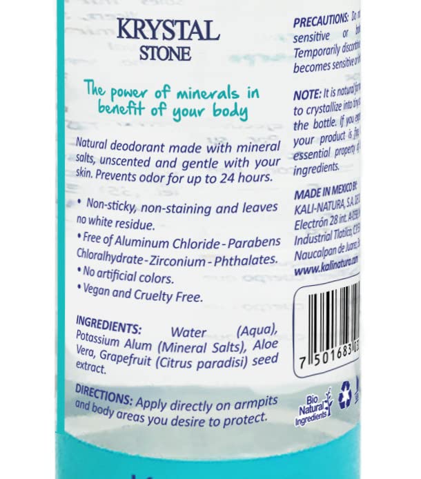 KRYSTAL STONE 3-pack packaging display emphasizing fragrance-free formula
