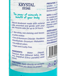 KRYSTAL STONE 3-pack packaging display emphasizing fragrance-free formula