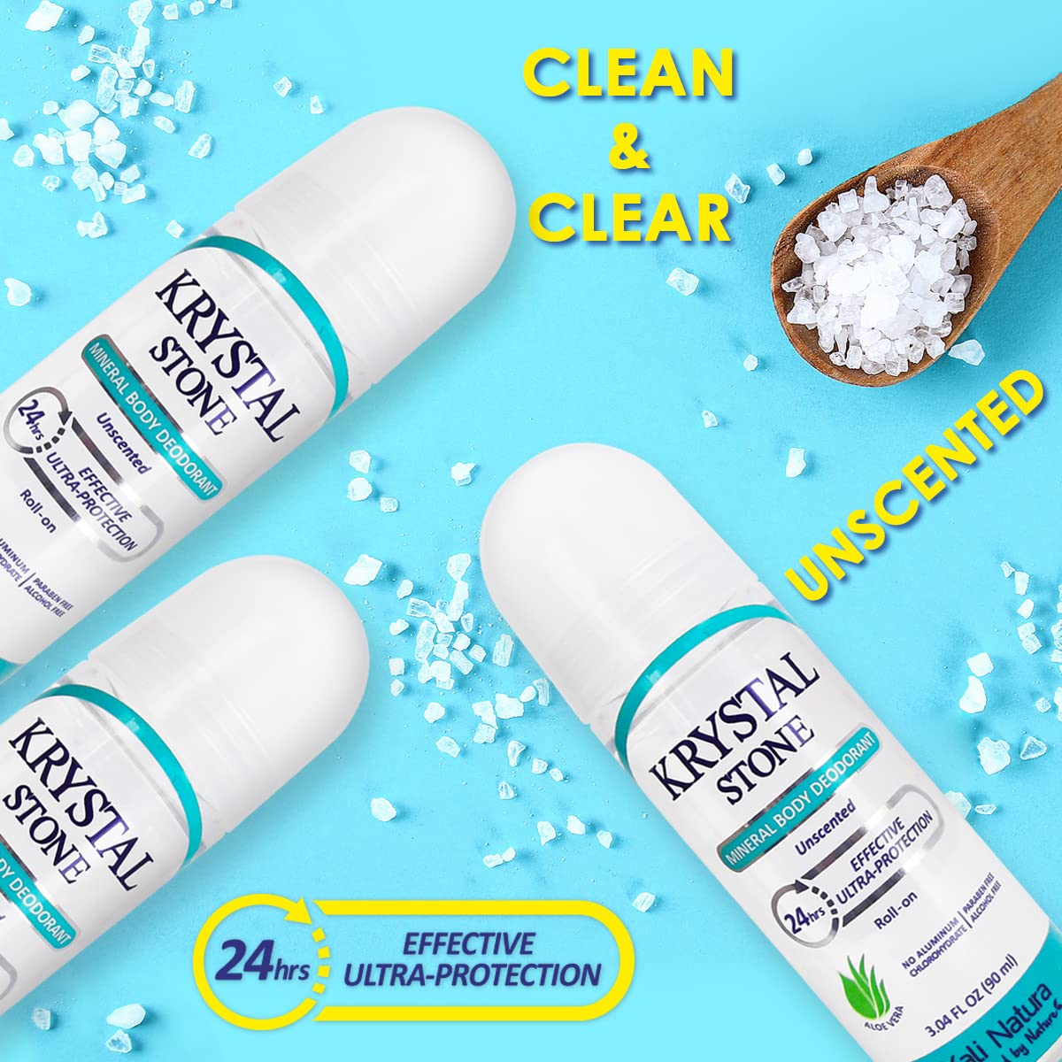 KRYSTAL STONE Roll-On in action demonstrates quick-dry, non-sticky application
