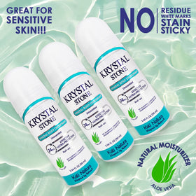 KRYSTAL STONE unscented label showing colorless, residue-free protection