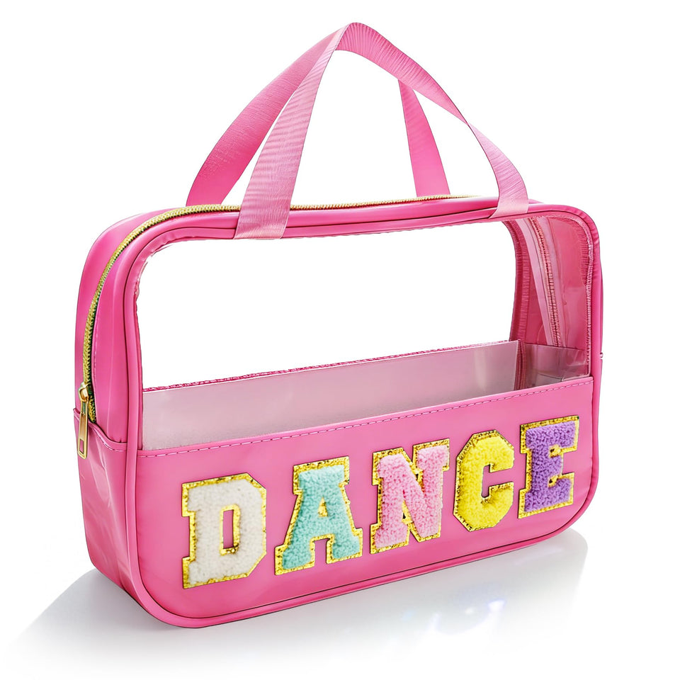KRYZMET dance bag with glitter chenille patch for recital flair and quick access.