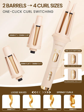 KTIVHMIC 3-in-1 curler with a one-and-a-quarter-inch barrel for defined waves