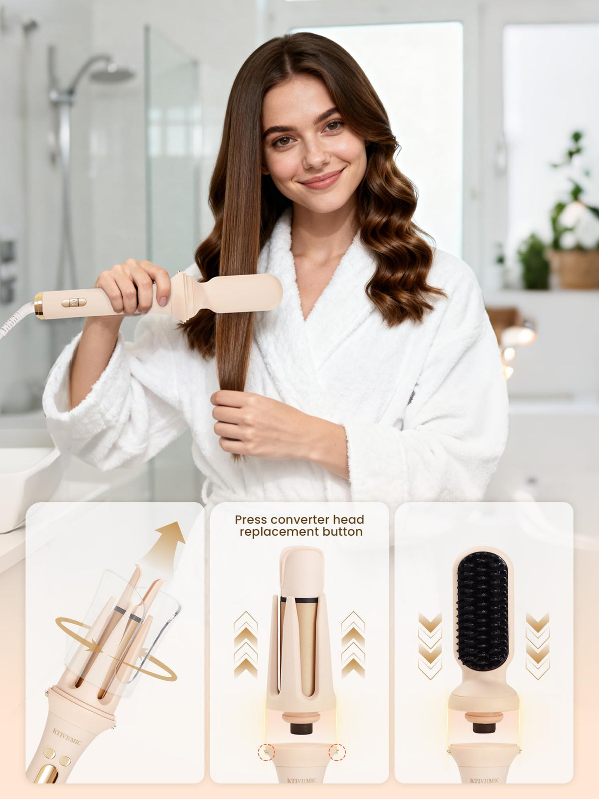 KTIVHMIC dual-voltage design makes it travel-ready for worldwide styling