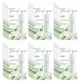 Kuabiz vanilla lip balm 30-pack packaging, ideal for bulk wedding favors and gifts.