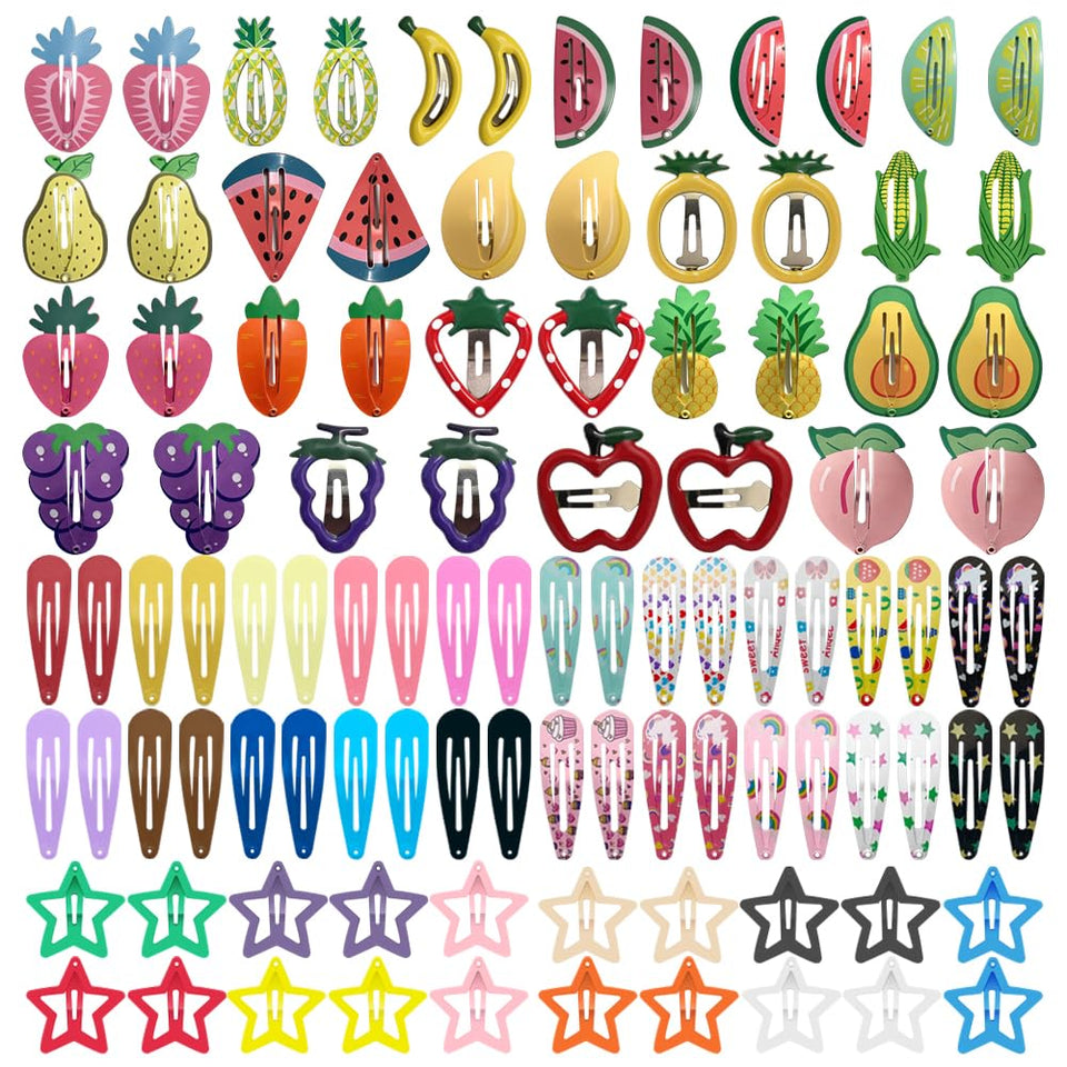 KUBOM 100pc snap hair clips close-up showing durability for daily wear.
