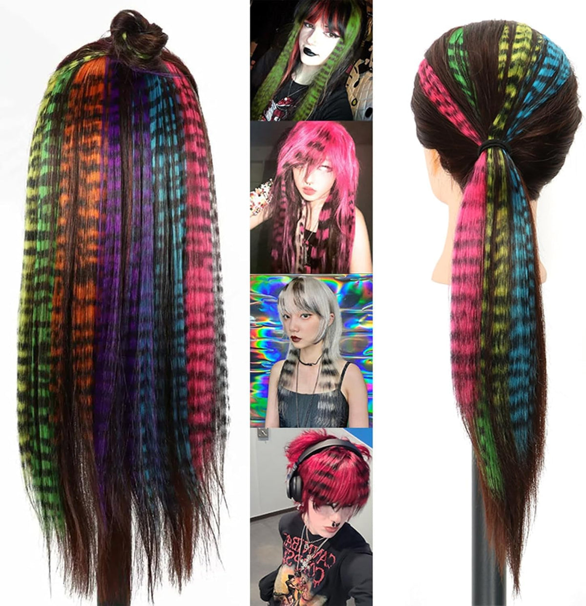 Kudois stripe printed wig offers realistic texture close to natural hair