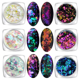 KUKA iridescent chameleon flakes jar 1 for salon-grade at-home nails