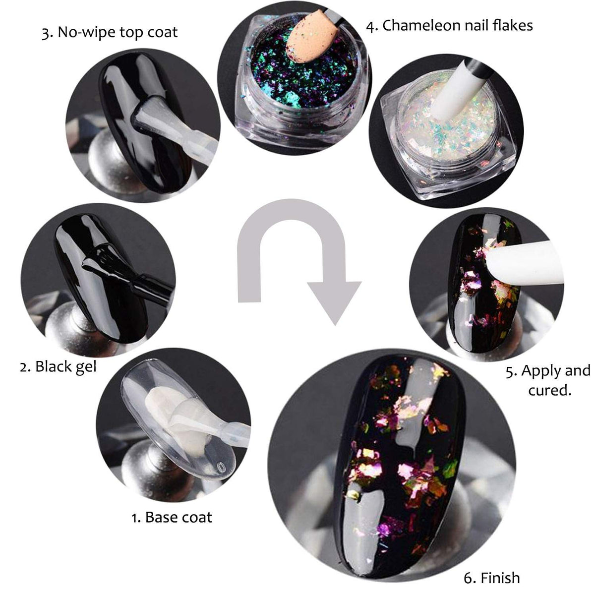 KUKA chameleon glitter flakes jar 3 for mirror-like shine at home