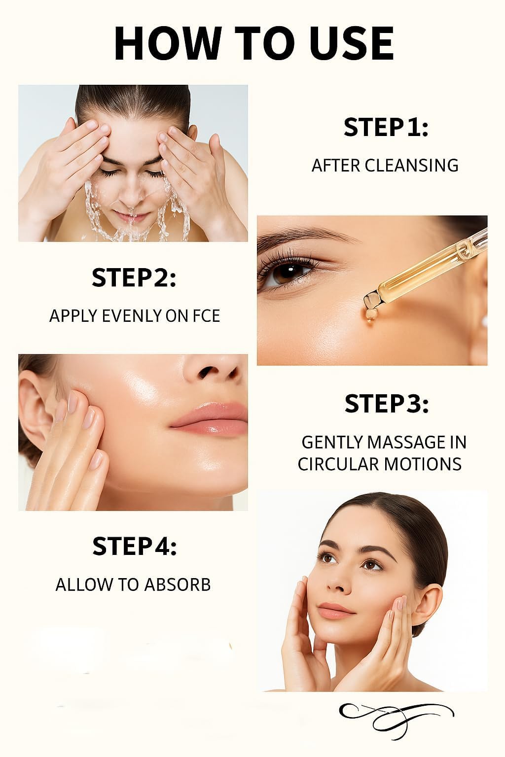 KUKSY Olavita serum massaged into skin for a smoother texture.