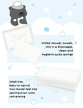 KULOSORY disposable bath sponge white 24-pack soft-texture provides gentle exfoliation without irritation