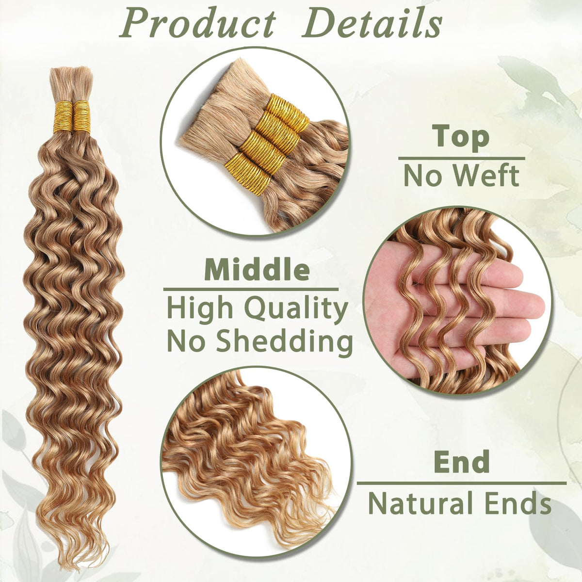 KULYMUWIG Boho style water wave hair ready to dye and customize.