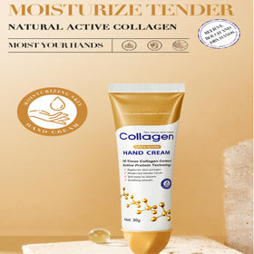 kunbry collagen hand cream anti-aging action for smoother hands.