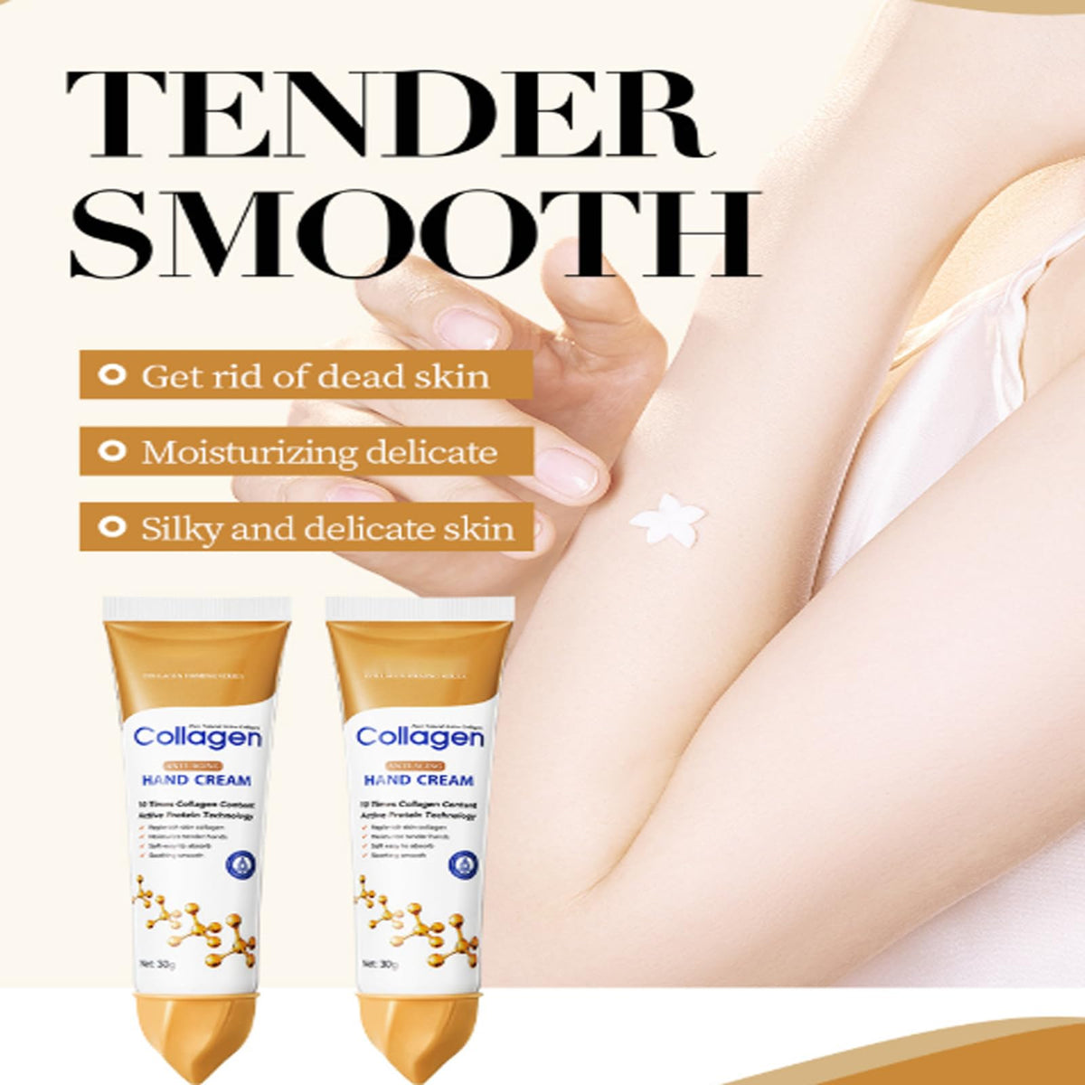 kunbry collagen hand cream with a light, non-greasy texture for daily use.