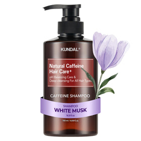 KUNDAL anti hair loss shampoo bottle with caffeine delivers scalp refresh.