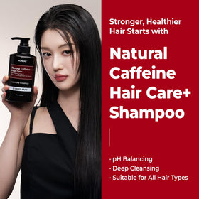 KUNDAL anti hair loss shampoo caffeine-action shot demonstrates energizing scalp boost.