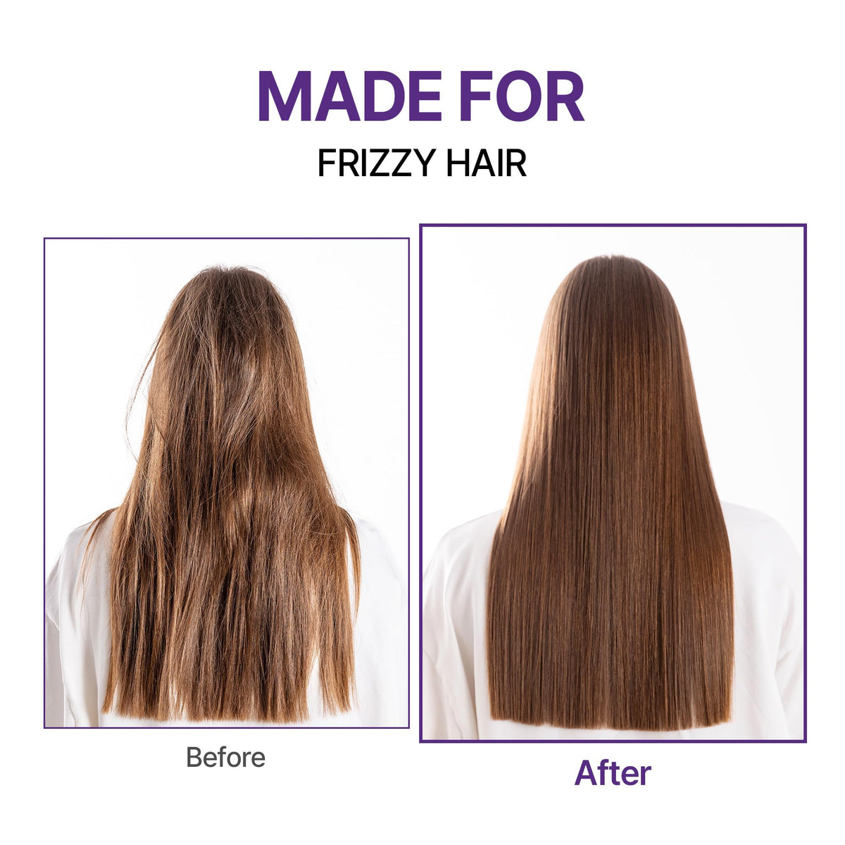 KUNDAL serum applied evenly on frizz-prone hair.