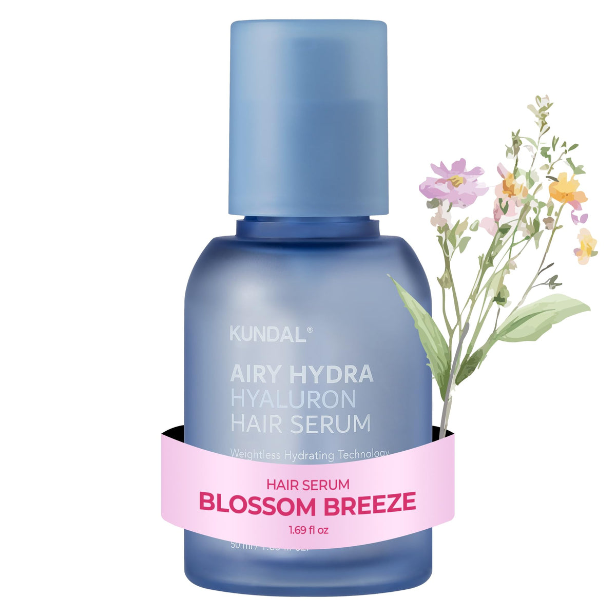 KUNDAL Hyaluronic Acid Serum bottle close-up highlighting lightweight hydration for fine hair