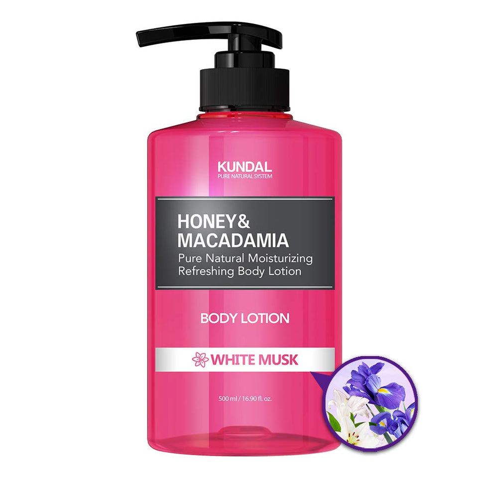 KUNDAL Nature Body Lotion White Musk bottle delivering silky, fast-absorbing hydration.