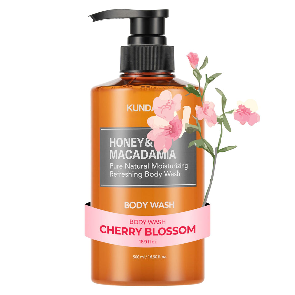 KUNDAL Nature Honey & Macadamia bottle with pour for gentle cleansing and hydration
