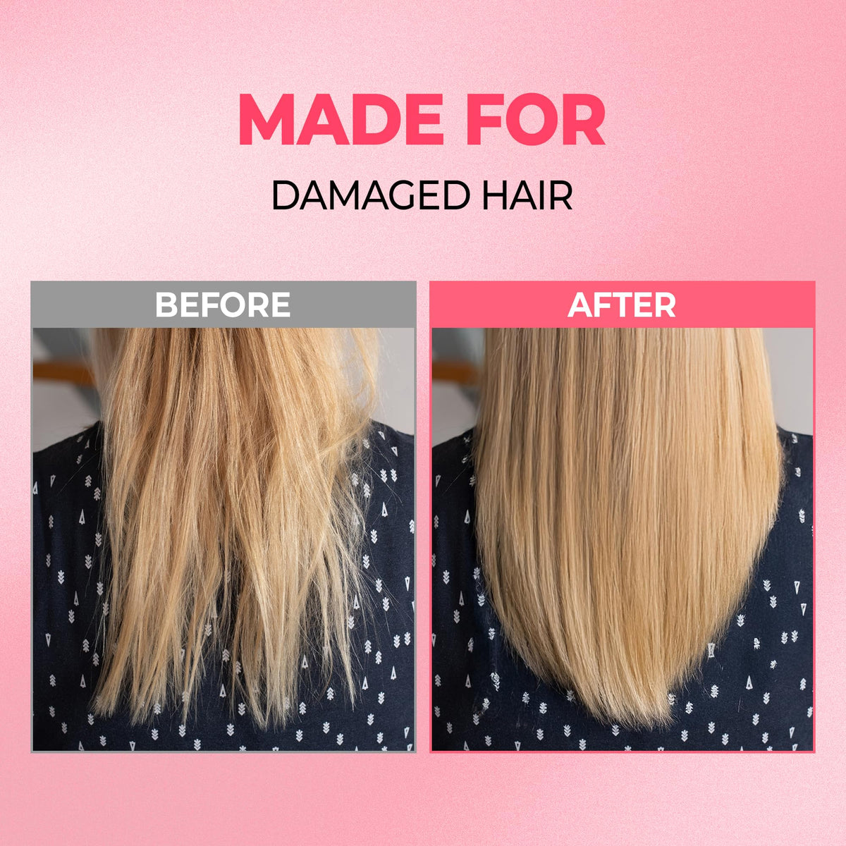 KUNDAL Protein Damage Care No Wash ingredients panel highlights hydrolyzed proteins and natural oils