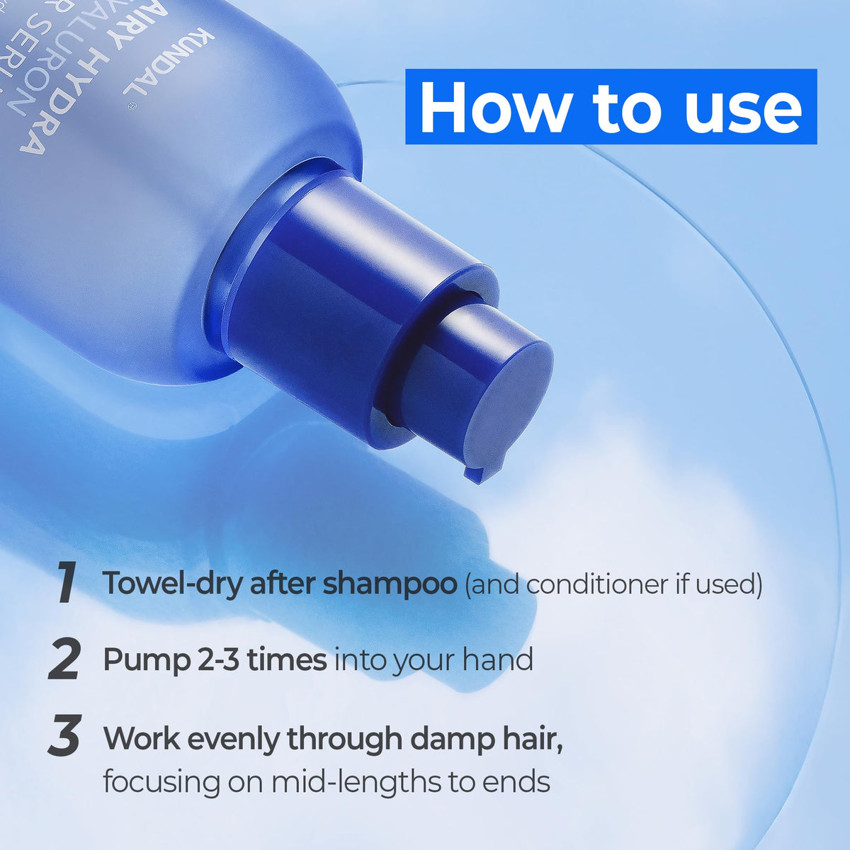 KUNDAL silky hair finish after using the serum