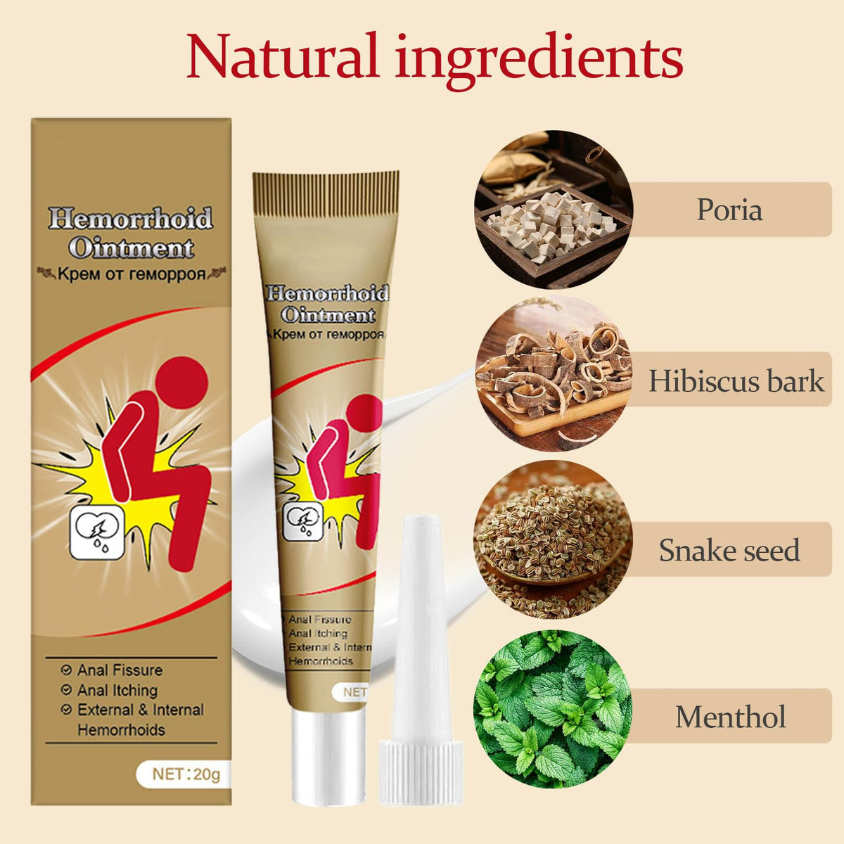 Kunnozz hemorrhoid cream absorbs quickly, leaving skin smooth
