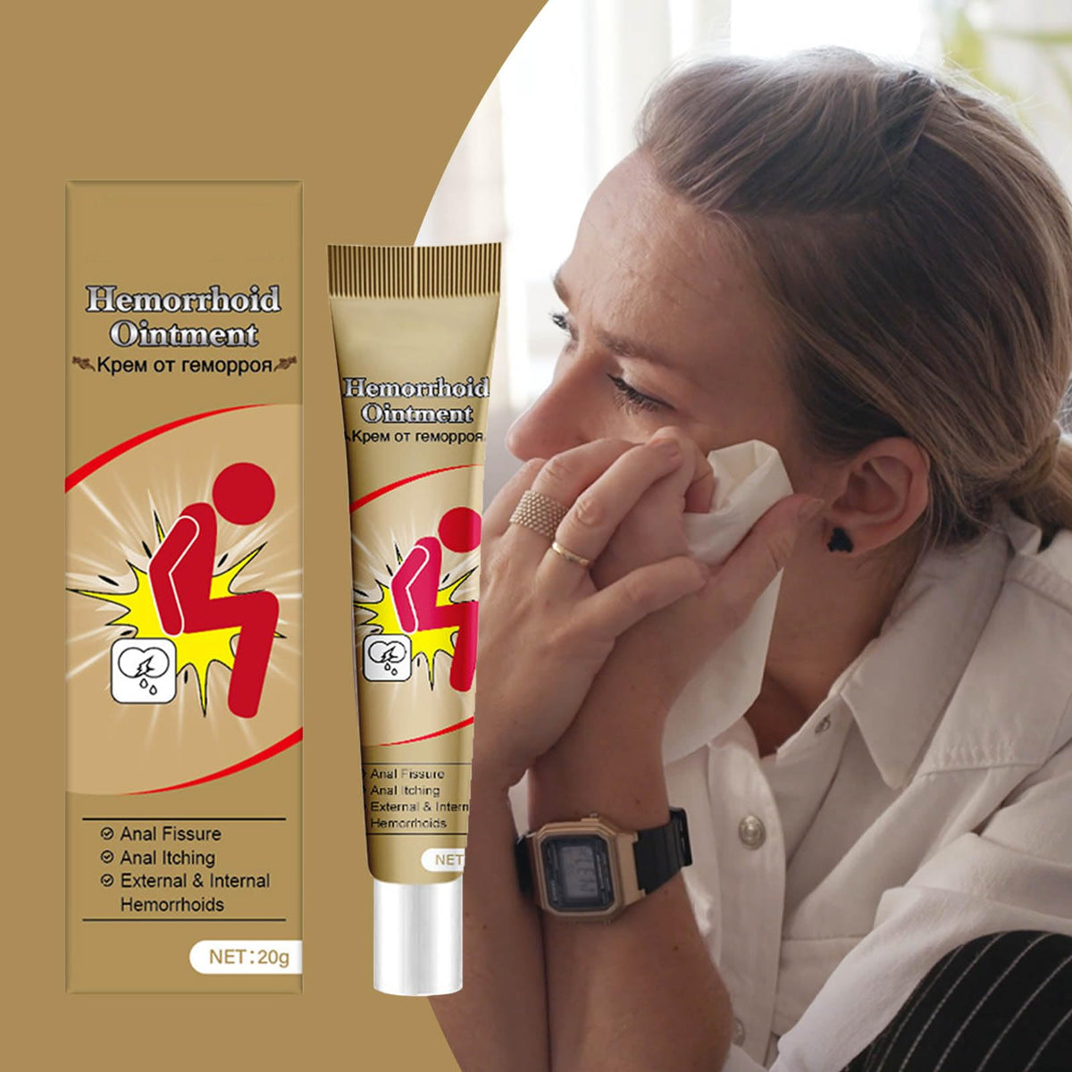 Kunnozz hemorrhoid cream with aloe vera for sensitive skin care