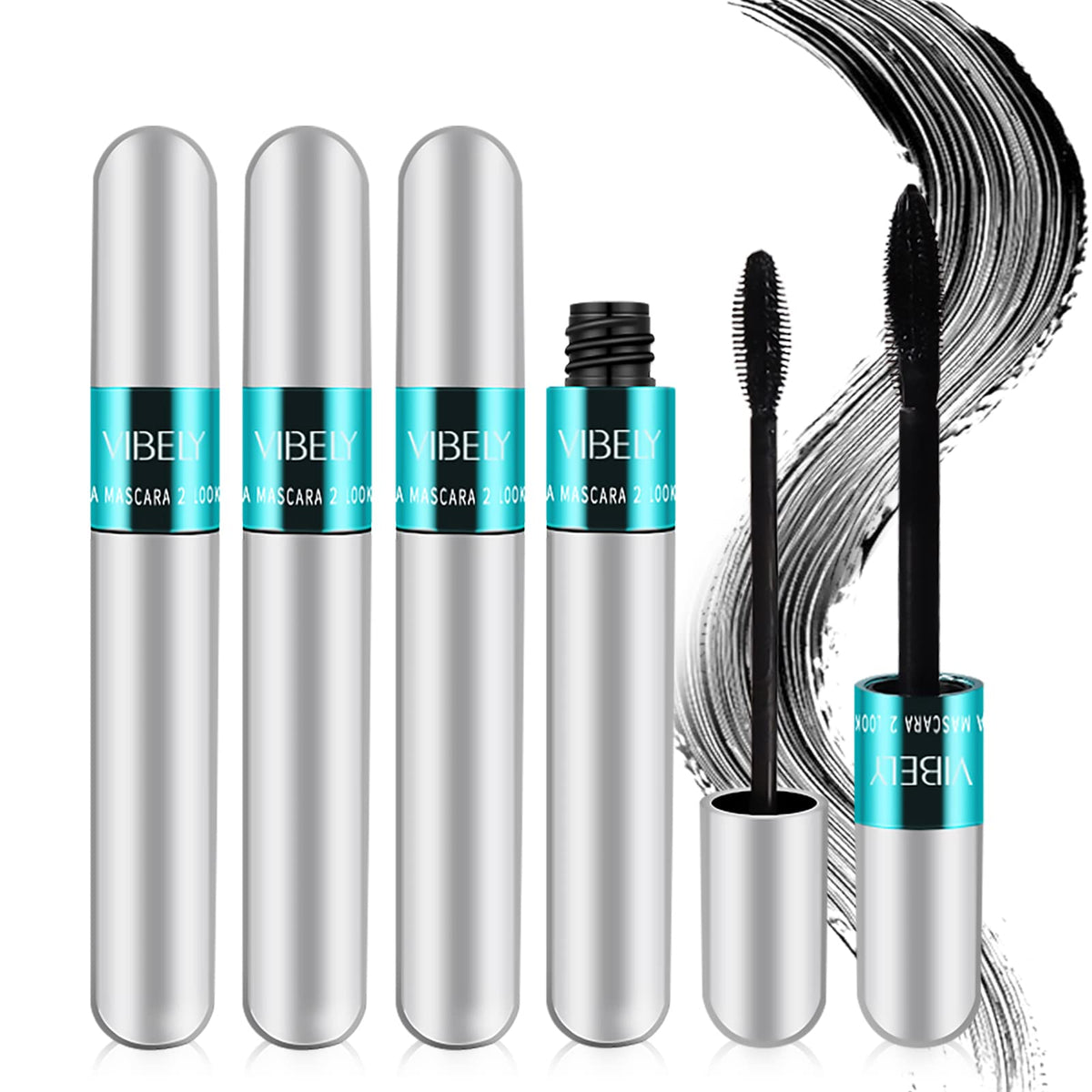 KUNSHNBEI Vibely Mascara 2in1 wand offers versatile length and thickness for daily looks.
