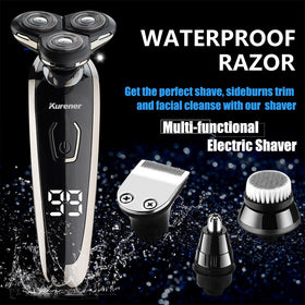 Kurener 4-in-1 attachments for beard, sideburns, nose hair, and cleansing