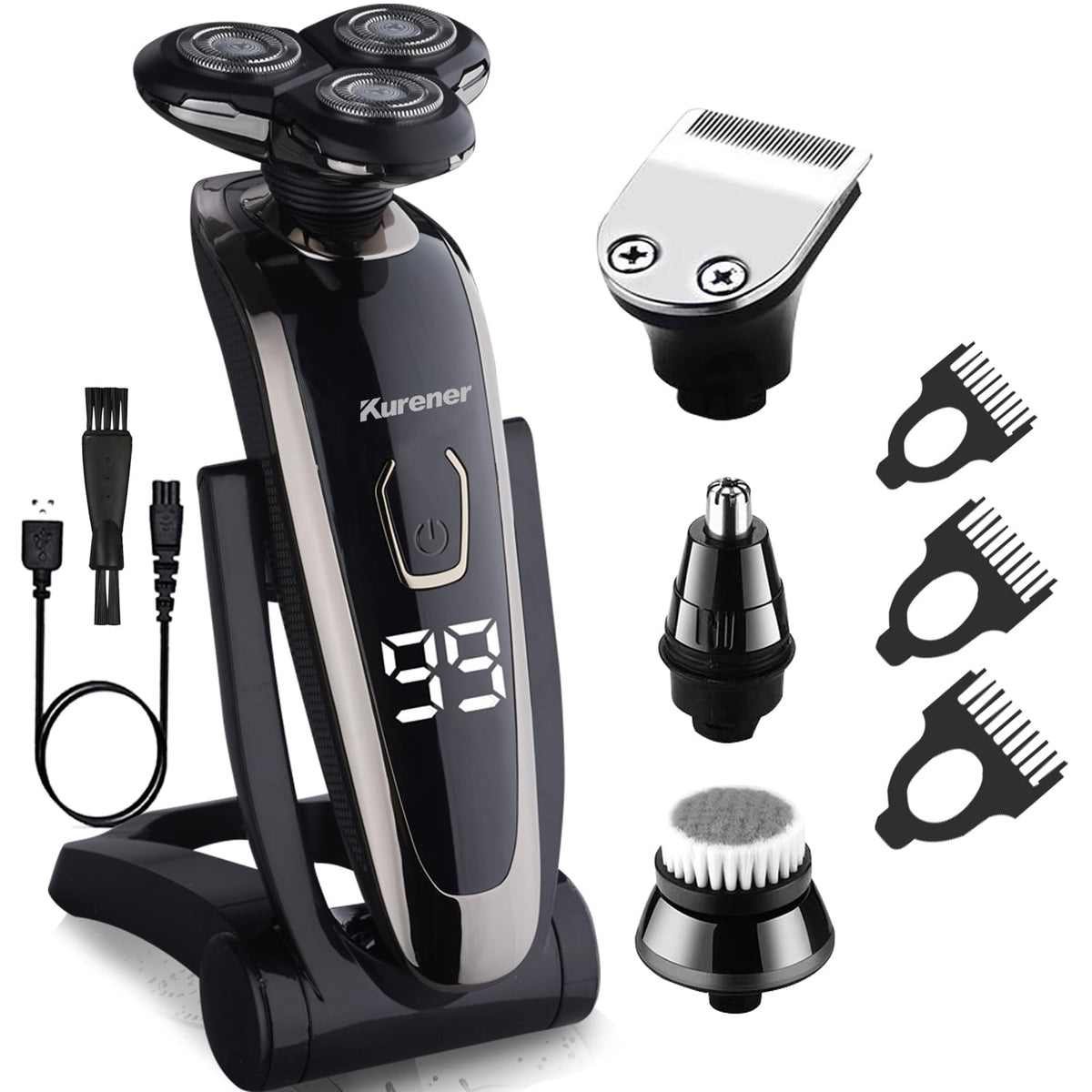 Kurener waterproof shaver shown with easy rinse under tap