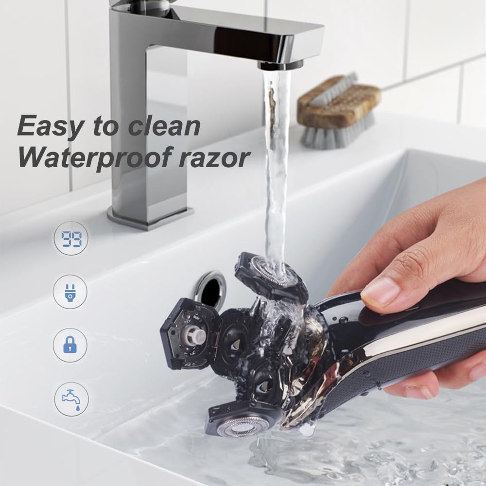 Kurener wet-dry shaver usable with water, foam, or dry