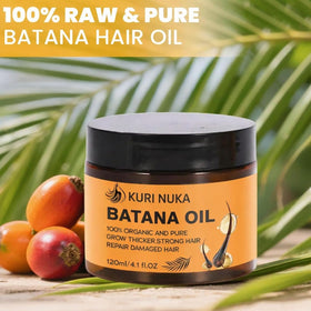 Kuri Nuka Batana oil drops illustrating scalp care and moisture delivery